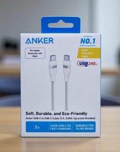 Anker USB-C to USB-C Cable 6ft 240w Upcycled Braided Buy Original Mobile Accessories in Pakistan - STMobile.pk Anker Usb-C to Usb-C Cable 6ft 240w Upcycled Braided
