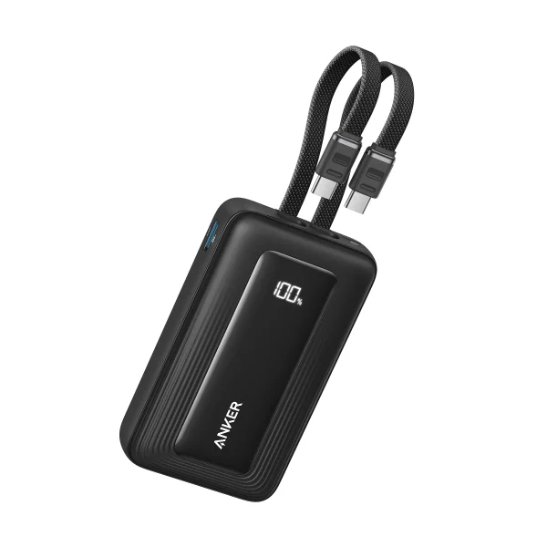 Anker Zolo Power Bank 10,000mAh 35W with Dual Built-In USB-C Cables | STMobile.pk