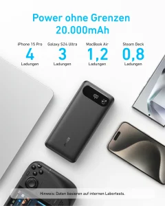 Anker Powerbank 20k 87w Built-In USB-C Cable stmobile.pk