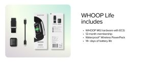 WHOOP Life WHOOP MG device on wrist with SuperKnit Luxe band – medical grade health tracker