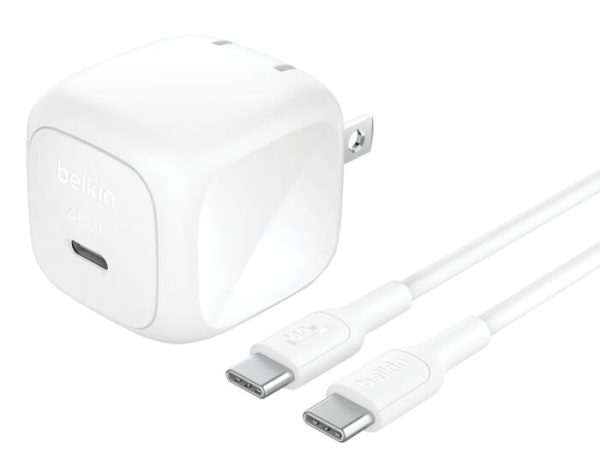 Belkin Compact USB-C Wall Charger 45W price in Pakistan – charger with foldable prongs and USB-C port
