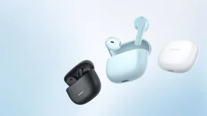 Redmi Buds 8 Active Buy Original Mobile Accessories in Pakistan - STMobile.pk Redmi Buds 8 Active price in Pakistan – earbuds and charging case showing semi‑in‑ear design