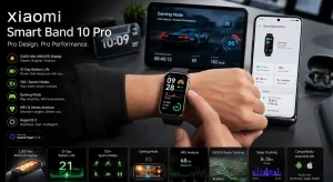 Xiaomi Smart Band 10 Pro price in Pakistan – band on wrist showing bright 1.74‑inch AMOLED display