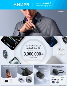 Anker Nano Charger 100W Price in Pakistan – charger and cable package with compact travel design