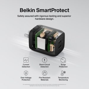 Belkin WCH013 65W Charger Price in Pakistan – charger only with compact travel design and standard 2‑pin plug
