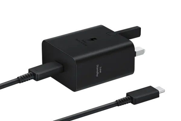 Samsung 45W Power Adapter Price in Pakistan – UK 3‑pin plug charger with USB‑C port and 1.8m cable compact design